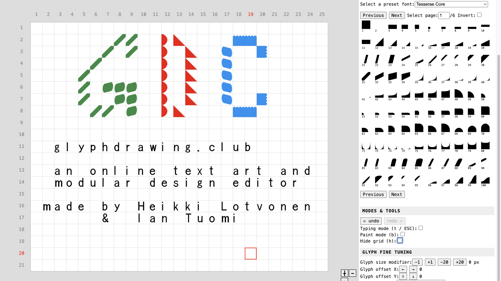 GlyphDrawingClub